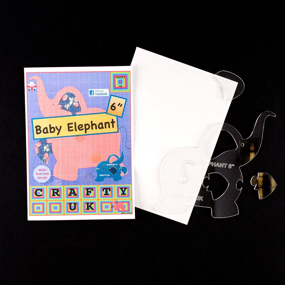 Crafty UK Baby Elephant 6" Acrylic Template