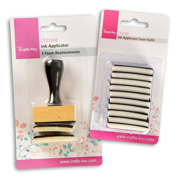 Crafts Too Ink Applicator Set with Refill Pack - 1 Tool & 12 Foam - 576427