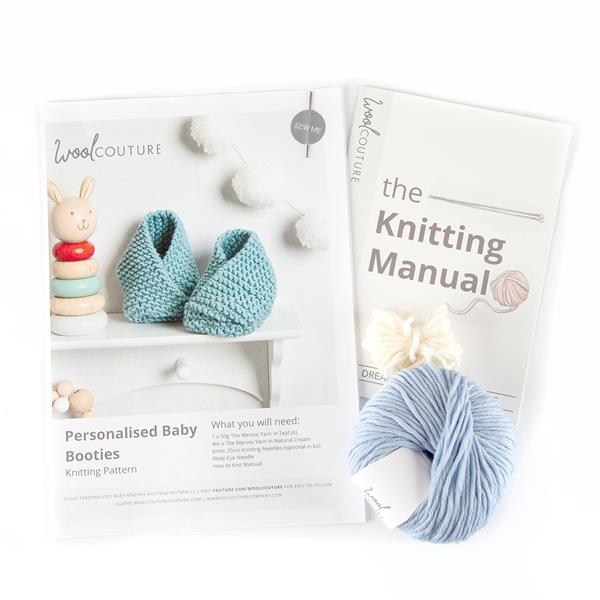 Wool Couture Personlised Baby Booties Knitting Kit - 577543