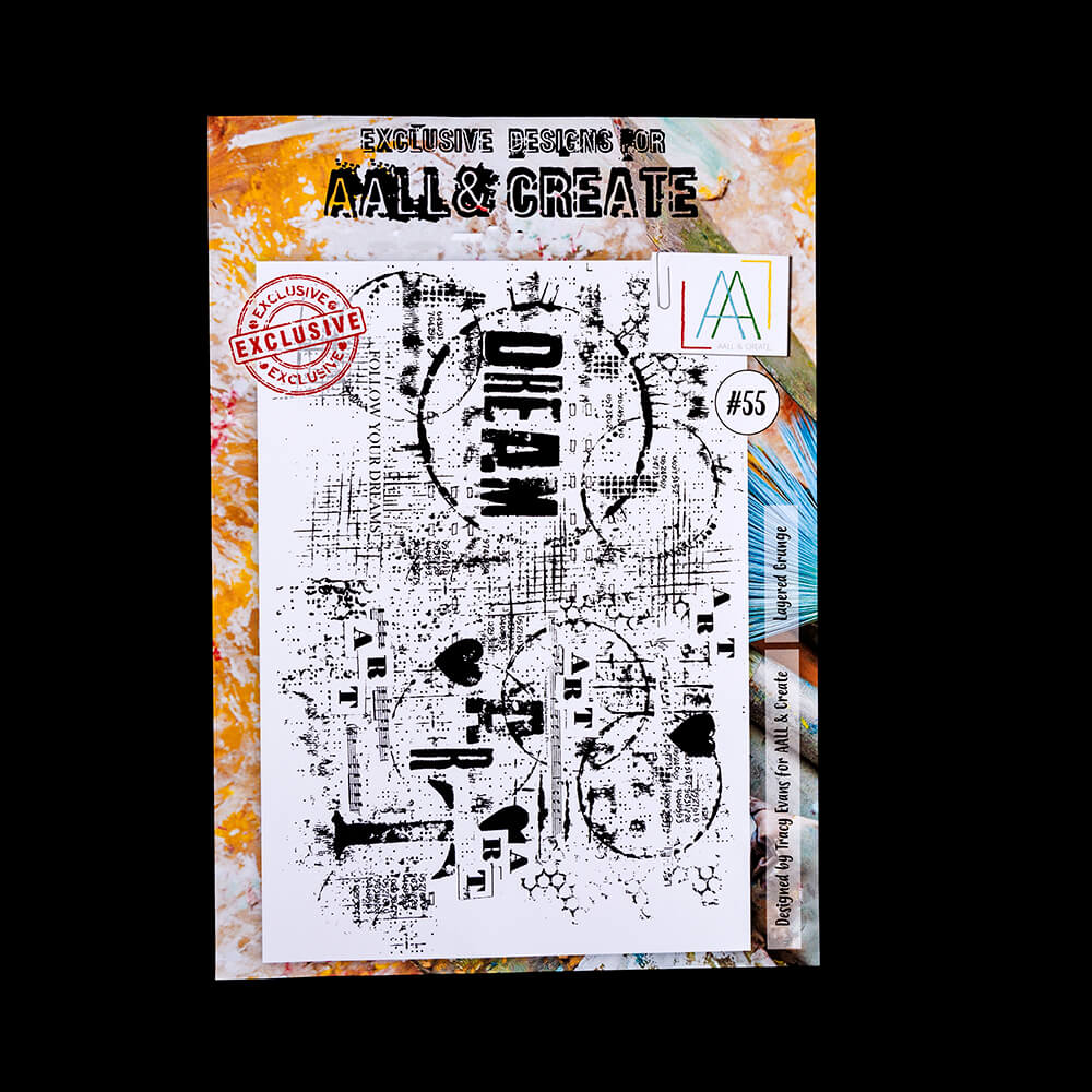 AALL &amp; Create Tracy Evans A4 Stamp - Layered Grunge