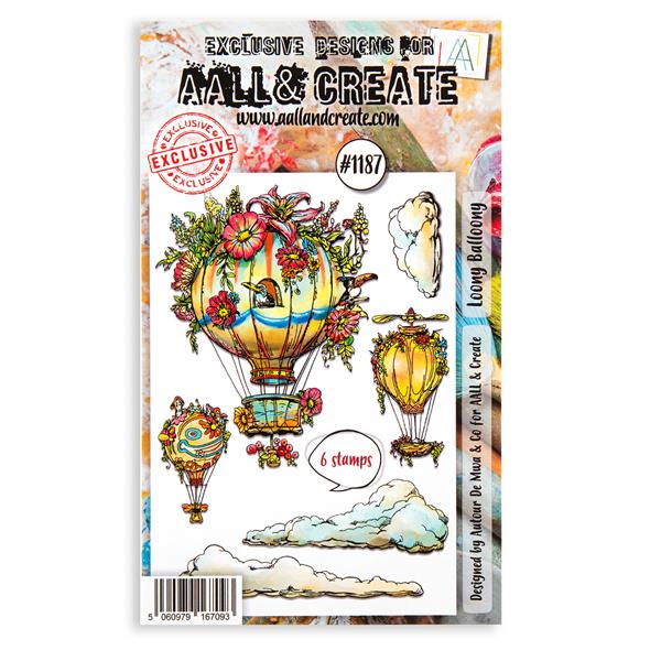AALL & Create Autour de Mwa A6 Stamp Set - Loony Balloony - 6 Sta - 579658