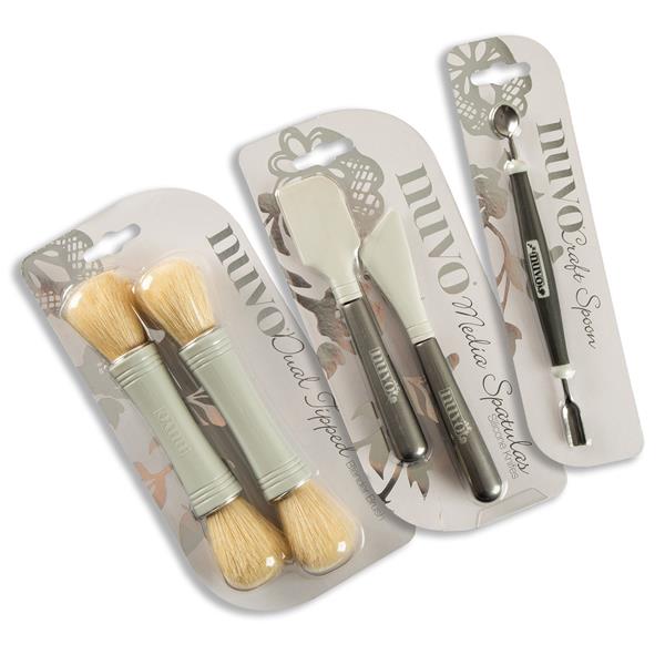 Nuvo Tool Collection: Brush Pack, Media Spatula Duo & Craft Spoon - 579702