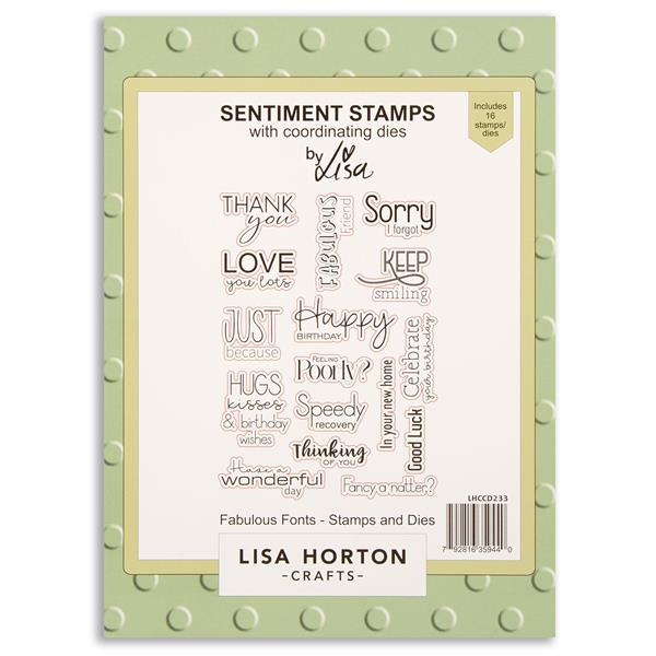 Lisa Horton Crafts Fabulous Fonts Stamp & Die Set - 16 Stamps & 1 - 579747