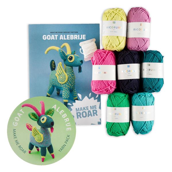 Make Me Roar Goat Alebrije Yarn Pack & Pattern Booklet 2 - 7 x 25 - 581484