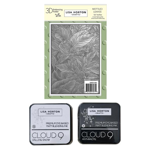Lisa Horton Crafts Anthracite & Falling Snow Ink Pads with 3D Emb - 584372