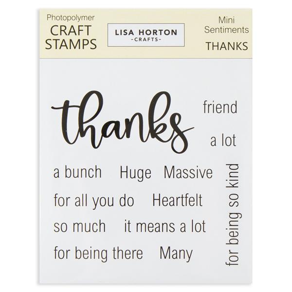 Lisa Horton Crafts Mini Sentiments - Thanks Stamp Set - 13 Stamps - 584387