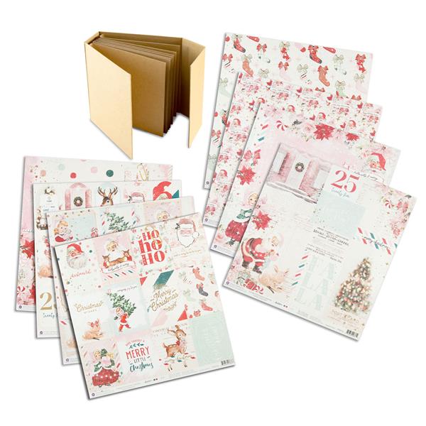 Prima Candy Cane Lane 12x12" Decorative Papers with 6.5x6.5" Magn - 585319