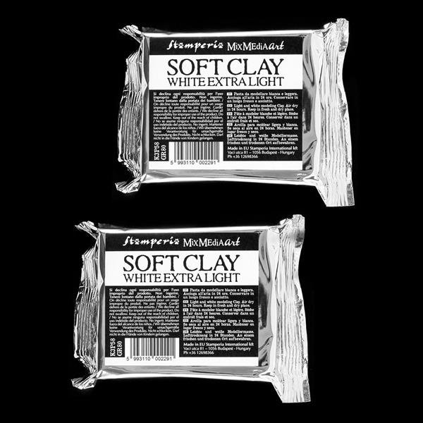 Stamperia 2 x 80g White Extra Light Soft Clay Packs - 585725