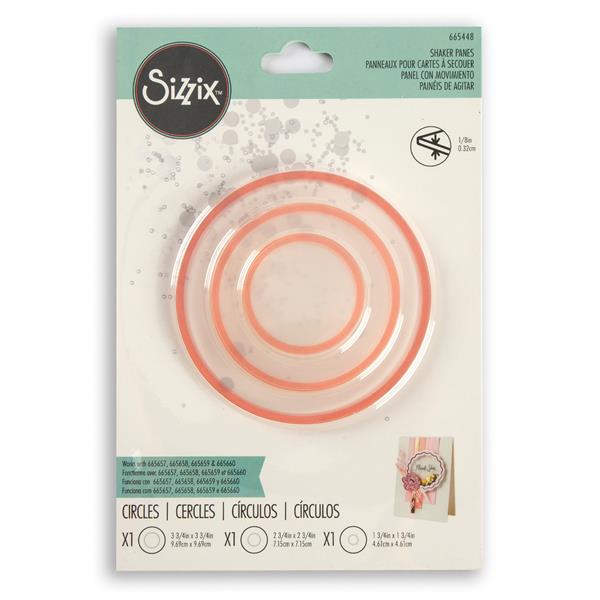 Sizzix Making Essential Shaker Panes Circles 1 1/2" 2 1/2" & 3 1/ - 586406