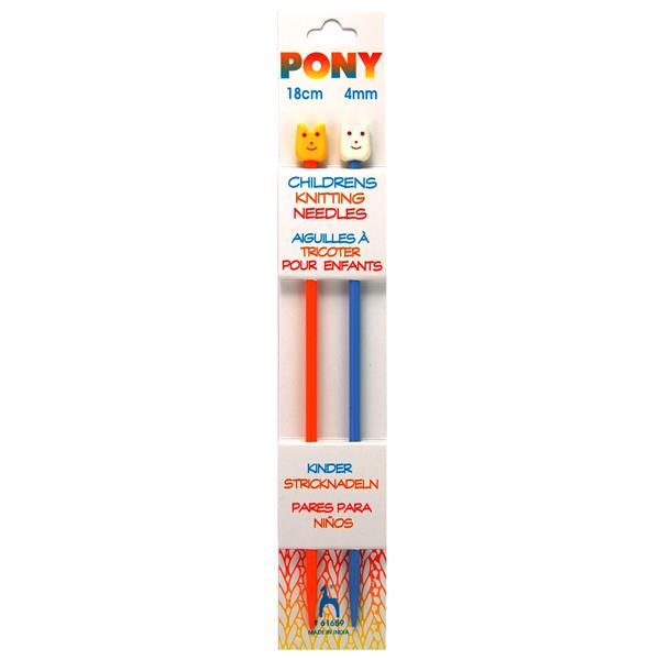 Pony Children's Plastic Knitting Needles - 4.00mm x 18cm - 588165