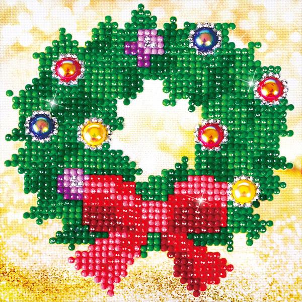 Diamond Dotz Christmas Wreath Painting Kit - 13.5 x 13.5cm - 589285
