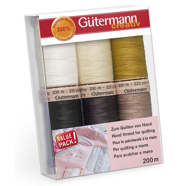 Gutermann Neutral Tonal Quilting Thread Set - 6 x 200m - 592504