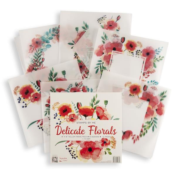 Stamps By Me Delicate Florals 8x8" Vellum Paper Pack - 6 Designs  - 592850