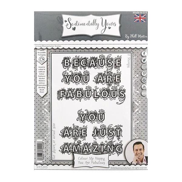 Sentimentally Yours Colour Me Happy A5 Stamp Set - You Are Fabulo - 593056