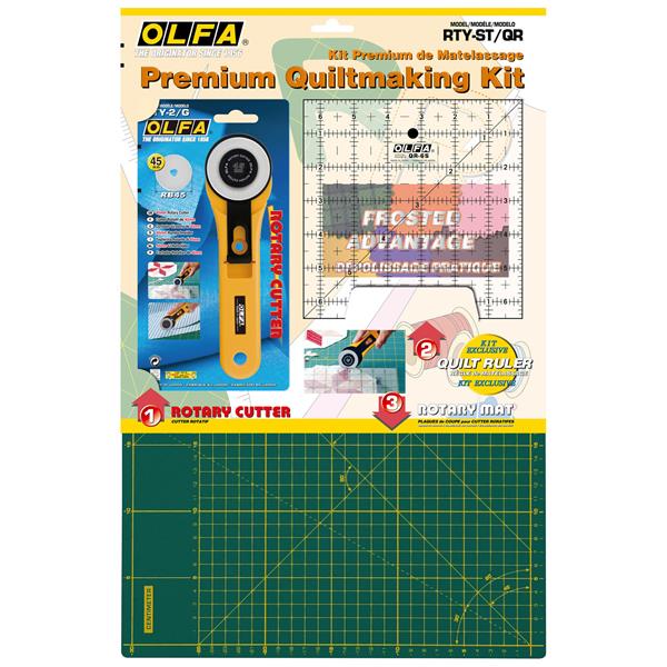 Olfa Premium Quilt Making Kit - Cutting Mat, Rotary Cutter & Rule - 594942
