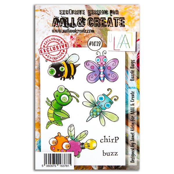AALL & Create Janet Klein A7 Stamp Set - Buzzie Bugs - 7 Stamps - 595299