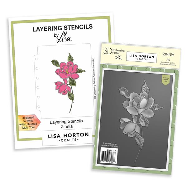 Lisa Horton Crafts Zinnia A6 3D Embossing Folder, Die & Layering  - 595466
