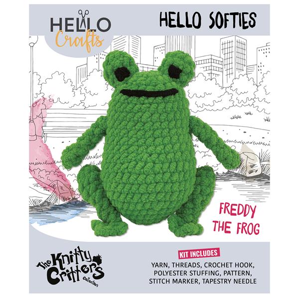 Knitty Critters Hello Softie Freddy The Frog - 596245