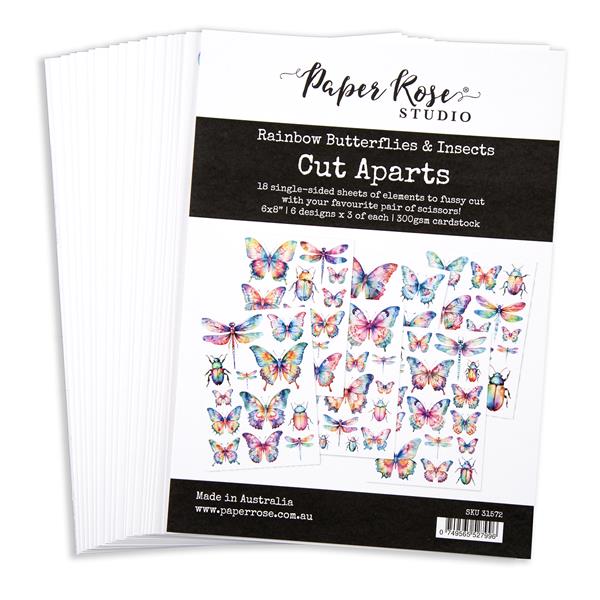 Paper Rose Rainbow Butterflies & Insects Cut Aparts Paper Pack - 601927
