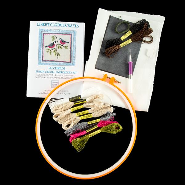 Liberty Lodge Crafts Love Birds Punch Needle Starter Kit with 10" - 604525