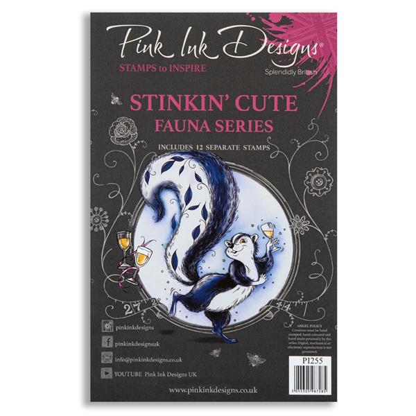 Pink Ink Designs A5 Clear Stamp Set - Stinkin' Cute - 12 Stamps - 607265