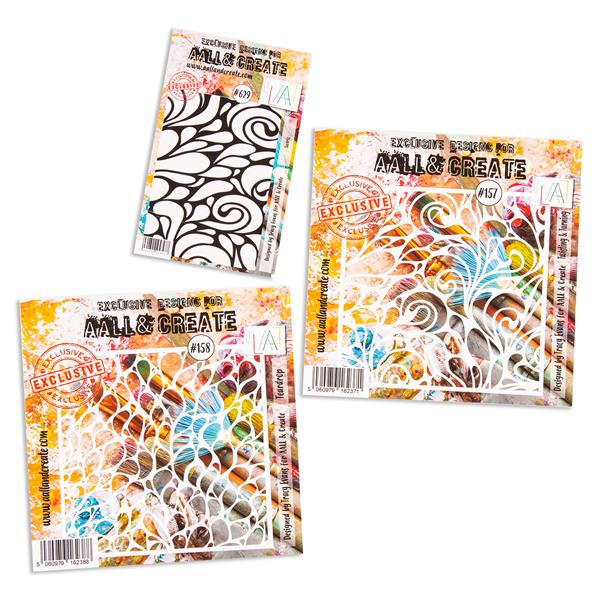 AALL & Create Stamp Sets & 2 Stencils - Twisting & Turning, Teard - 608193