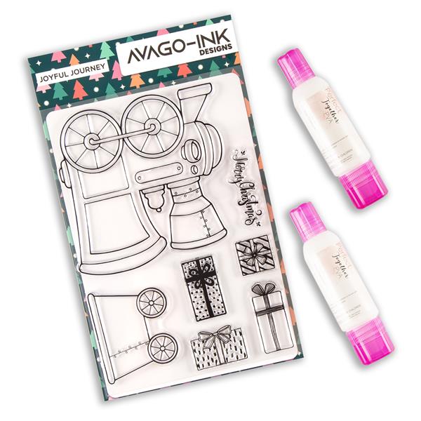 Avago Ink Joyful Journey A5 Stamp & Die Set - 7 Stamps & 3 Dies - - 608209