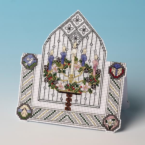 Nutmeg Advent Wreath Cross Stitch Card Kit - 612159