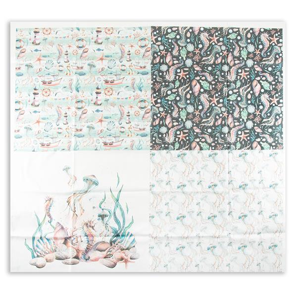 Craft Yourself Silly Seascape Fabric Panel - 1m x 44" Printed Pan - 613626