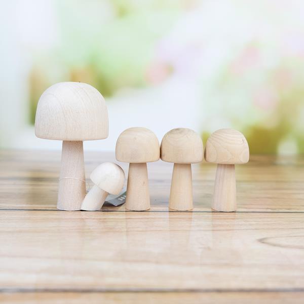 Craft Master Made of Wood Mushroom Set - 4 Pieces - 617058