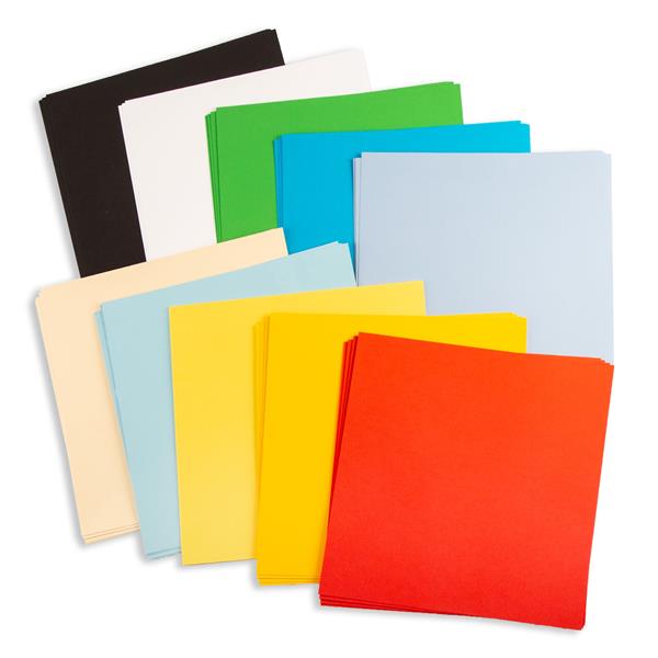 Oakwood 50 Sheets 270gsm 12 x 12" Plain Card - 10 Colours, 5 Shee - 617862