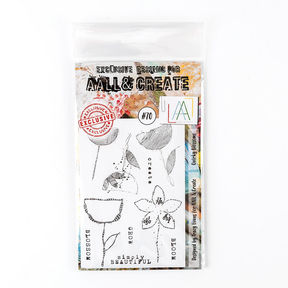 AALL &amp; Create A6 Stamp Set - Quirky Blossoms - 10 Stamps