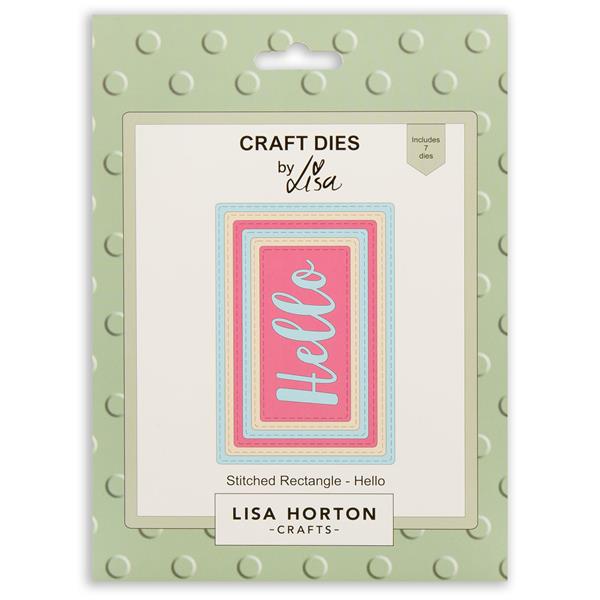 Lisa Horton Crafts Stitched Rectangle - Hello Die Set - 7 Dies - 625708