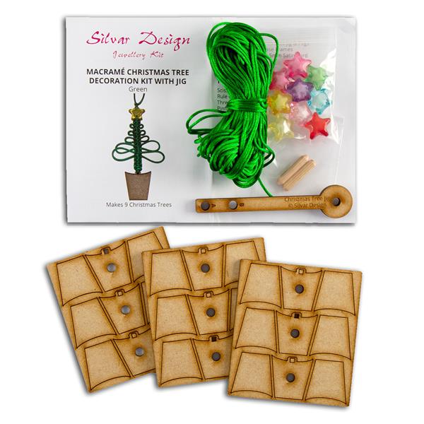 Silvar Design Macrame Christmas Tree Kit with Jig - Makes 9 - 626877