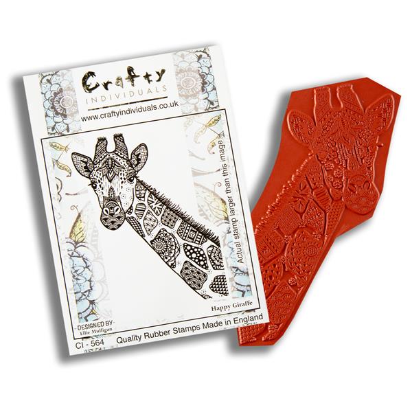 Crafty Individuals Happy Giraffe Cling Mounted Rubber Stamp - 628095
