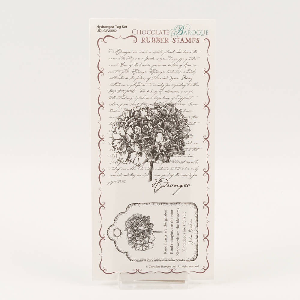 Chocolate Baroque Hydrangea Tag DL Stamp Sheet - 2 Images