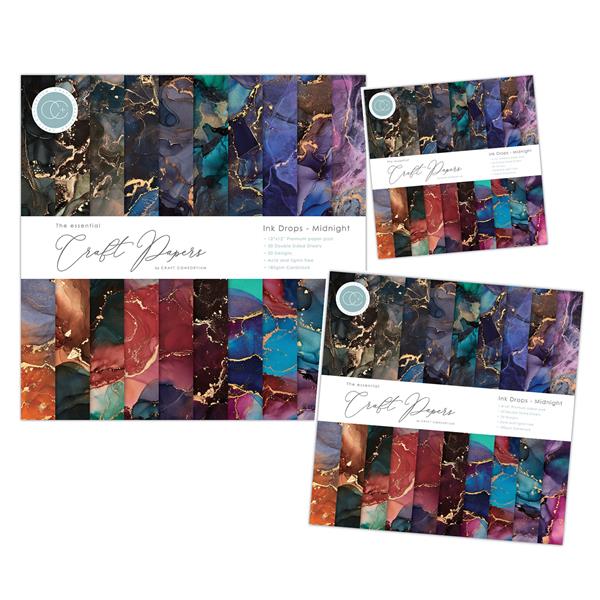 Craft Consortium Ink Drops Paper Pad Collection - Midnight  - 12x - 629372