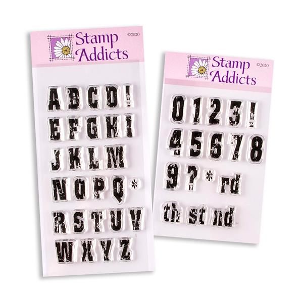 Stamp Addicts Distress Alphabet Clear Stamp Set with Free Numbers - 630661