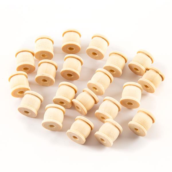 House of Alistair 15mm Wooden Bobbin Pack - Pack of 20 - 633541