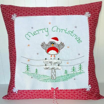 Daisy Chain Designs Merry Christmas Redwork Pattern with Preprint - 634773