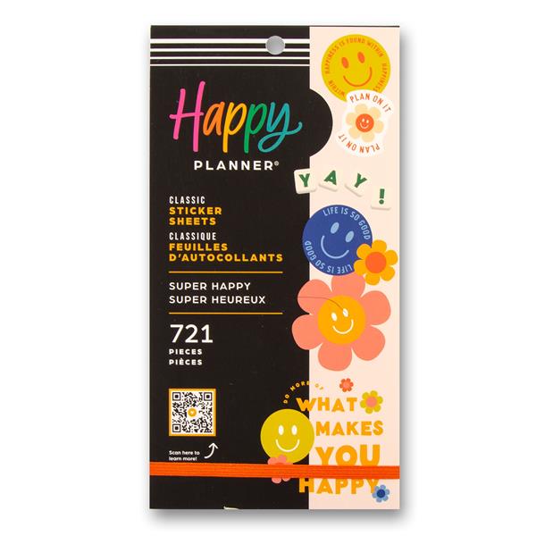 The Happy Planner Classic 30 Sheet Sticker Value Pack - Super Hap - 636796