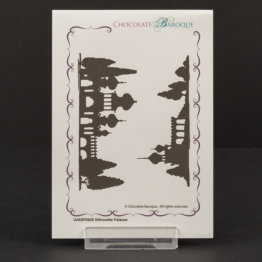 Chocolate Baroque Silhouette Palaces A6 Stamp