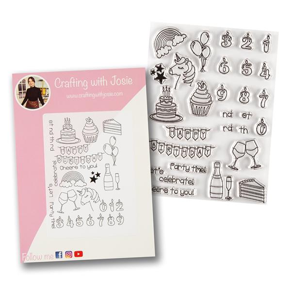 Crafting with Josie The Perfect Birthday Stamp Set - 28 Stamps - 639424