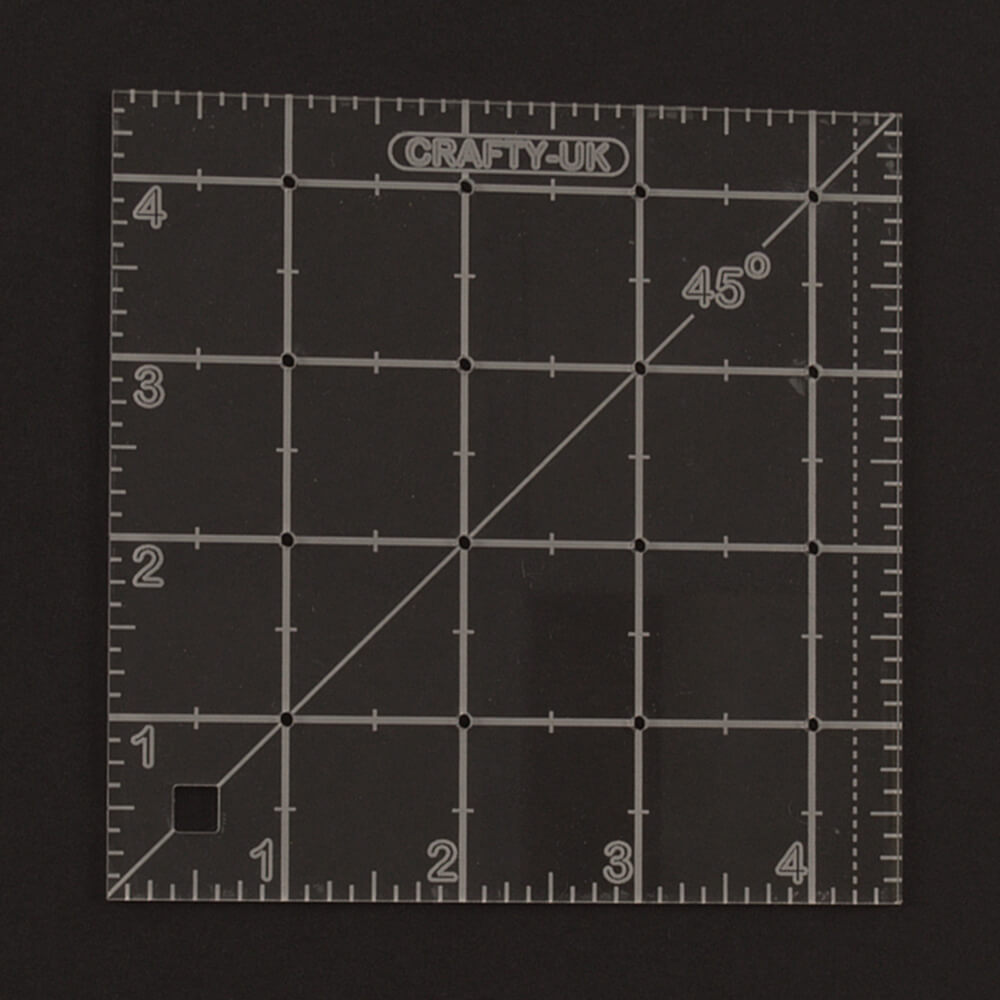 Crafty UK 4.5" x 4.5" Square Ruler