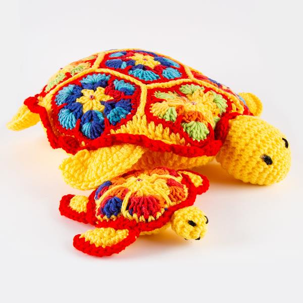 Joseph Bear Designs Yellow Party Time Turtle Cushion Crochet Star - 644776