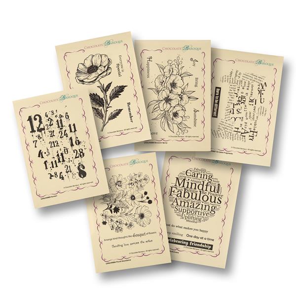 Chocolate Baroque Numbers Complete Mounted Stamp Collection - 6 x - 645176