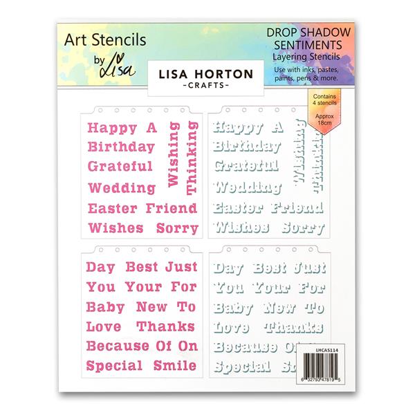 Lisa Horton Crafts Drop Shadow Sentiments Layering Stencils - 648675