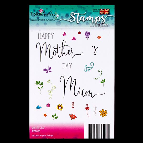 Polkadoodles Mother's Day Sentiment Stamp Set - 26 Stamps Total - 649463