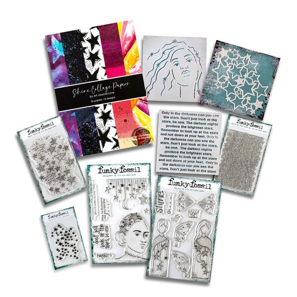 Funky Fossil - A5 Clear Stamp - Art Journal Love Journal Marks