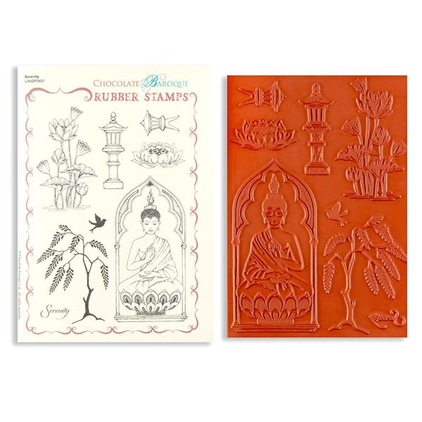 Chocolate Baroque Serenity A5 Mounted Stamp Sheet - 8 Images - 654149